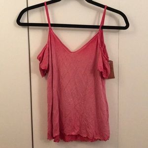 pink off the shoulder blouse